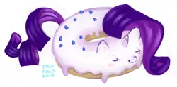 Size: 900x446 | Tagged: artist:onnanoko, donut, donut pony, food pony, original species, pixiv, rarity, safe, solo, wat