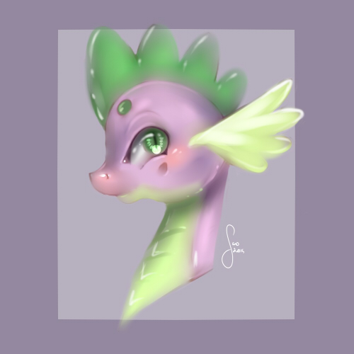 Size: 500x500 | Tagged: artist:saoiirse, derpibooru import, portrait, profile, safe, solo, spike, thick eyebrows