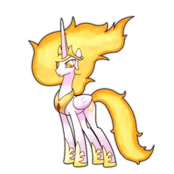 Size: 1200x1200 | Tagged: safe, artist:hoyeechun, derpibooru import, nightmare star, princess celestia, oc, oc:inferno sun, pony, female, looking at you, mare, simple background, smiling, solo, transparent background