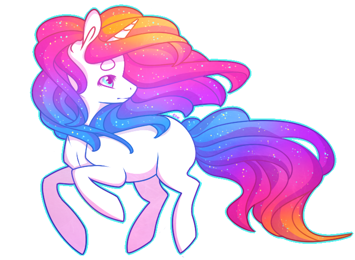 Size: 723x531 | Tagged: safe, artist:captivelegacy, derpibooru import, oc, oc:vivid visions, unofficial characters only, pony, unicorn, blank flank, female, mare, shiny, solo, sparkles