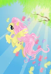 Size: 576x834 | Tagged: artist:monsterswonderland, butterfly, derpibooru import, fluttershy, safe, solo