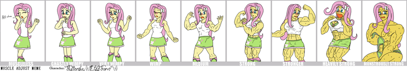 Size: 3294x581 | Tagged: questionable, artist:advanceddefense, derpibooru import, fluttershy, equestria girls, blushing, bra, breasts, buff breasts, busty fluttershy, clothes, comic, covering, embarrassed, female, flexing, frilly underwear, growth, hulk out, meme, muscle expansion, muscles, muscleshy, overdeveloped muscles, panties, red nosed, ribbon, sequence, sick, sneezing, socks, solo, solo female, sweat, tight clothing, torn clothes, underwear, wardrobe malfunction