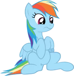 Size: 2923x3034 | Tagged: safe, artist:klaifferon, derpibooru import, rainbow dash, rainbow falls, belly, cute, dashabetes, do not want, frown, simple background, sitting, solo, transparent background, vector