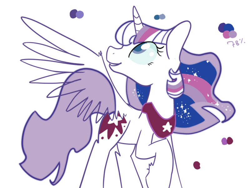 Size: 1280x960 | Tagged: safe, artist:rivalcat, derpibooru import, oc, unofficial characters only, alicorn, pony, alicorn oc, magical lesbian spawn, offspring, parent:princess luna, parent:twilight sparkle, parents:twiluna, solo, wip