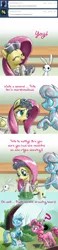 Size: 640x2755 | Tagged: safe, artist:giantmosquito, derpibooru import, angel bunny, fluttershy, pinkie pie, oc, oc:chocolate pony, ponified, chocolate pony, earth pony, food pony, original species, pegasus, pony, ask, ask-dr-adorable, comic, dr adorable, female, food, implied vore, mare, tumblr