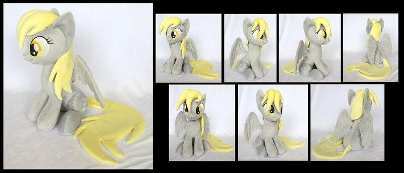 Size: 1363x586 | Tagged: safe, artist:fireflytwinkletoes, derpibooru import, derpy hooves, pegasus, pony, cute, female, irl, mare, photo, plushie, sitting, solo