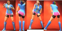 Size: 1361x698 | Tagged: safe, derpibooru import, screencap, rainbow dash, equestria girls, barely pony related, character creation, clothes, compression shorts, create-a-wrestler, photo, pose, skirt, solo, video game, wwe, wwe 2k14