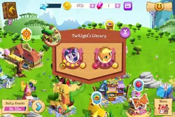 Size: 960x640 | Tagged: app, applejack, bon bon, carrot cake, derpibooru import, fail, gameloft, parasprite, safe, screencap, sweetie drops, twilight sparkle