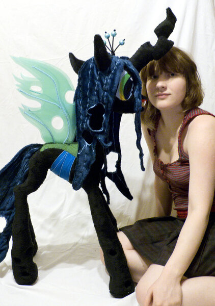 Size: 749x1066 | Tagged: artist:mmmgaleryjka, derpibooru import, human, irl, irl human, photo, plushie, queen chrysalis, safe