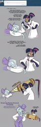 Size: 900x2744 | Tagged: artist:egophiliac, clothes, comic, derpibooru import, drill, goggles, human, humanized, inconvenient trixie, lab coat, robot, safe, scientist, steampunk, steamquestria, trixie, twilight sparkle