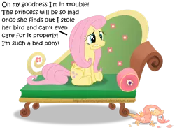 Size: 1024x774 | Tagged: artist:aleximusprime, couch, derpibooru import, drama queen, fluttershy, philomena, safe, simple background, the worst possible thing, transparent background