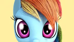 Size: 1000x563 | Tagged: 3d, artist:2snacks, autodesk maya, close-up, derpibooru import, looking at you, rainbow dash, safe, solo, staring into your soul