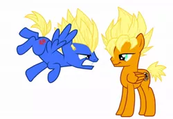 Size: 1024x704 | Tagged: derpibooru import, dragon ball z, goku, ponified, pony creator, safe, super saiyan, vegeta