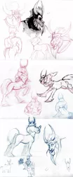 Size: 1000x2407 | Tagged: safe, artist:tsebresos, derpibooru import, lord tirek, sketch dump