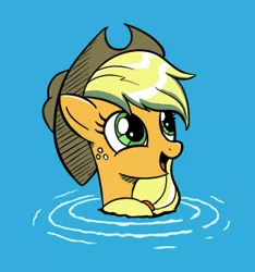 Size: 337x360 | Tagged: applejack, artist:mysticolt, derpibooru import, safe, solo, swimming, water