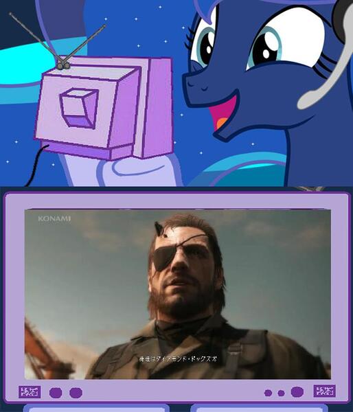 Size: 706x824 | Tagged: safe, derpibooru import, princess luna, big boss, exploitable meme, meme, metal gear, metal gear solid 5, obligatory pony, the phantom pain, tv meme