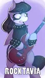 Size: 300x518 | Tagged: safe, artist:drbdnv, derpibooru import, octavia melody, pony, bipedal, guitar, rocktavia, solo