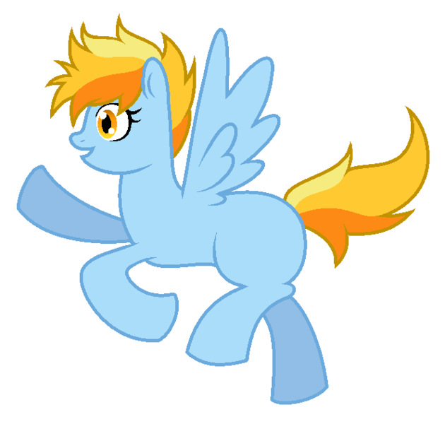 Size: 665x633 | Tagged: safe, artist:unoriginai, derpibooru import, oc, oc:sunshine, unofficial characters only, pegasus, pony, blank flank, flying, magical lesbian spawn, offspring, parent:rainbow dash, parent:spitfire, parents:spitdash, simple background, solo, transparent background