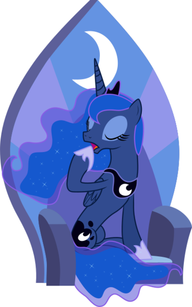 Size: 398x636 | Tagged: safe, artist:decimix, derpibooru import, princess luna, simple background, solo, svg, .svg available, throne, transparent background, vector, yawn