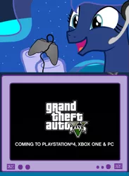 Size: 563x769 | Tagged: derpibooru import, exploitable meme, grand theft auto, gta v, meme, obligatory pony, pc, playstation 4, rockstar games, safe, tv meme, xbox one, youtube link