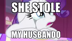 Size: 500x281 | Tagged: crying, derpibooru import, exploitable meme, husbando thief, meme, memegenerator, netorarity, rarity, safe, screencap, solo