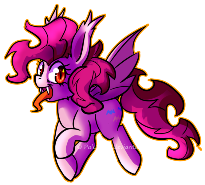 Size: 800x720 | Tagged: safe, artist:paleblank, derpibooru import, pinkie pie, bat pony, pony, bat ponified, pinkiebat, race swap, simple background, solo, transparent background