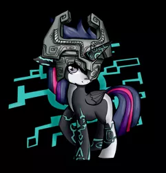 Size: 1291x1339 | Tagged: safe, artist:ophdesigner, derpibooru import, twilight sparkle, twilight sparkle (alicorn), alicorn, pony, crossover, female, fused shadow, mare, midna, midna sparkle, pun, solo, the legend of zelda, the legend of zelda: twilight princess