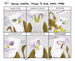 Size: 1600x1300 | Tagged: safe, artist:adequality, artist:jessy, derpibooru import, gilda, gryphon, blushing, crying, cute, doing loving things, fluffy, frown, gildadorable, gildere, glare, looking at you, looking away, meme, question mark, raised eyebrow, rejection, smirk, sweat, tail wag, tsundere, wide eyes