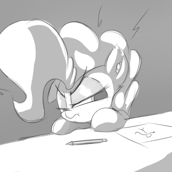 Size: 800x800 | Tagged: artist:madacon, derpibooru import, grayscale, monochrome, pinkie pie, safe, solo