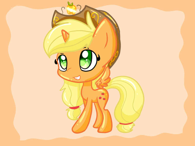 Size: 1024x768 | Tagged: safe, artist:le-poofe, derpibooru import, applejack, alicorn, pony, alicornified, applecorn, element of honesty, race swap, solo