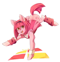 Size: 800x827 | Tagged: dead source, safe, artist:tomoe-chi, derpibooru import, ponified, pony, clothes, dress, lazytown, solo, stephanie, stephanie meanswell, stepony