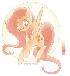 Size: 900x978 | Tagged: artist:starrypon, color palette, derpibooru import, fluttershy, limited palette, looking at you, safe, simple background, solo, spread wings