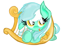 Size: 3296x2472 | Tagged: artist:kelsey139, female, filly, filly lyra, lyra heartstrings, lyre, safe, solo, stuck, younger