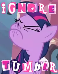 Size: 366x461 | Tagged: safe, derpibooru import, twilight sparkle, twilight sparkle (alicorn), alicorn, pony, twilight's kingdom, drama, expand dong, exploitable meme, eyes closed, female, frown, hilarious in hindsight, hub logo, hubble, lip bite, mare, meme, nose wrinkle, solo, the hub, tumblr