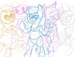 Size: 800x600 | Tagged: artist needed, safe, derpibooru import, applejack, pinkie pie, rainbow dash, rarity, twilight sparkle, boxhead, lmfao, parody, sketch