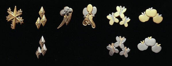 Size: 598x231 | Tagged: safe, derpibooru import, 2013, big apple ponycon, custom, cutie mark, irl, mylittleties, necktie, pin
