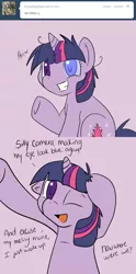 Size: 646x1300 | Tagged: artist:lustrous-dreams, ask, ask filly twilight, comic, derpibooru import, filly, safe, solo, tumblr, twilight sparkle, younger