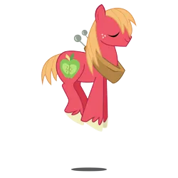 Size: 3600x3600 | Tagged: safe, artist:sircinnamon, derpibooru import, big macintosh, earth pony, pony, eyes closed, hopping, male, pronking, simple background, smiling, solo, stallion, transparent background, vector