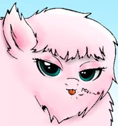 Size: 316x336 | Tagged: safe, artist:exceedinglyfabulousp, artist:mixermike622, derpibooru import, oc, oc:fluffle puff, unofficial characters only, bedroom eyes, colored, looking at you, solo