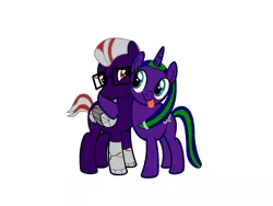 Size: 1152x864 | Tagged: safe, derpibooru import, oc, oc:gearhead, oc:silver link, unofficial characters only, cyborg, pegasus, pony, unicorn, augmented, donut steel, glasses, prosthetic limb, prosthetic wing, prosthetics, scientist, siblings, story included, tongue out