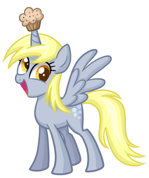 Size: 1872x2232 | Tagged: safe, artist:thecheeseburger, derpibooru import, derpy hooves, alicorn, pony, alicornified, derpicorn, muffin, muffin queen, race swap, solo