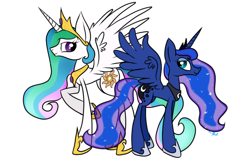 Size: 1600x1016 | Tagged: artist:winter-hooves, derpibooru import, princess celestia, princess luna, safe, simple background