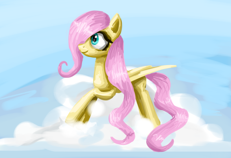 Size: 3700x2540 | Tagged: safe, artist:clrb, derpibooru import, fluttershy, cloud, cloudy, filly, solo