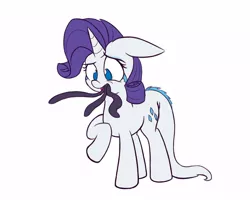 Size: 1000x800 | Tagged: artist:heir-of-rick, derpibooru import, monster pony, original species, rarity, safe, solo, species swap, tatzlarity, tatzlpony, tentacles, tentacle tongue, wat