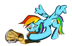 Size: 1269x816 | Tagged: artist:zeeclaw, cider, cider dash, eating dirt, rainbow dash, safe, solo, the super speedy cider squeezy 6000