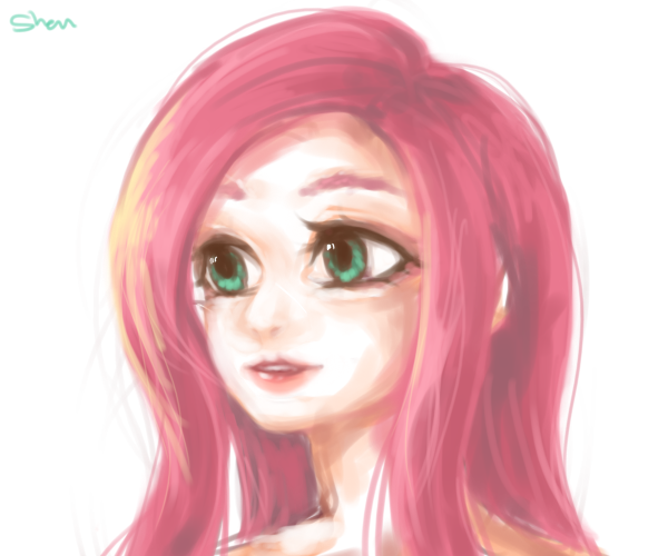 Size: 600x500 | Tagged: artist:shanshantmblr, derpibooru import, fluttershy, human, humanized, safe, solo