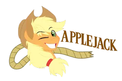 Size: 900x600 | Tagged: applejack, artist:neonstreaksns, derpibooru import, rope, safe, simple background, solo, transparent background, wink