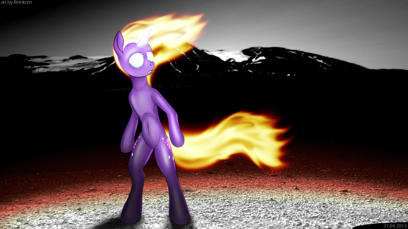 Size: 3840x2160 | Tagged: anthro, artist:reinkorn, derpibooru import, glowing eyes, safe, solo, twilight sparkle