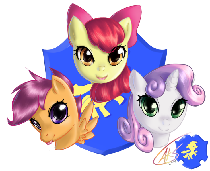 Size: 1600x1300 | Tagged: apple bloom, artist:yukimujaki68, cutie mark crusaders, derpibooru import, :p, safe, scootaloo, sweetie belle