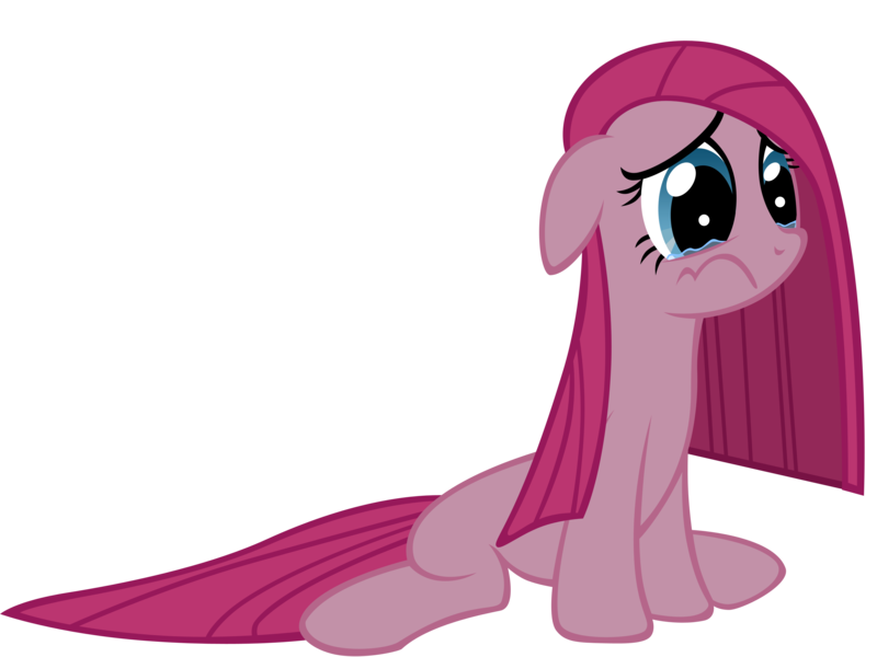 Size: 4000x3000 | Tagged: artist:azure-vortex, crying, derpibooru import, floppy ears, frown, looking down, party of one, pinkamena diane pie, pinkie pie, sad, safe, simple background, sitting, solo, transparent background, vector, wavy mouth